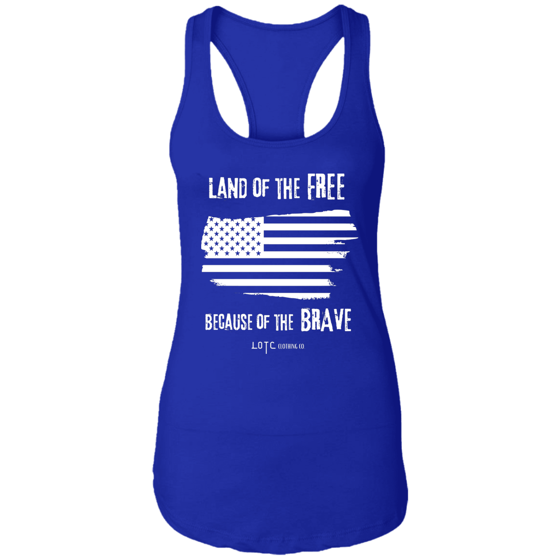Land of The Free Ladies Racerback Tank